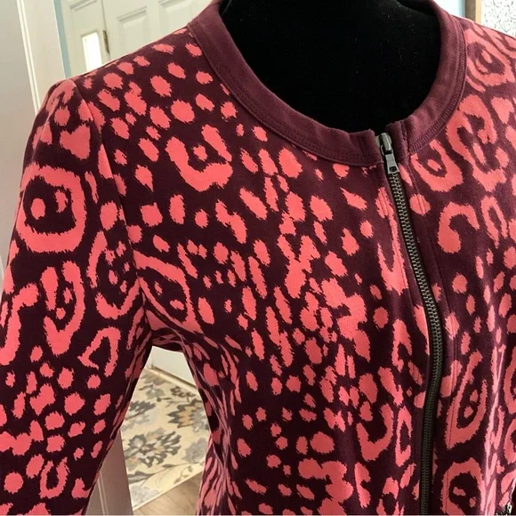 GAP Jacket Zip-Up Size 12 Jacket Burgundy & Peach Cropped Jacket - Picture 4 of 9
